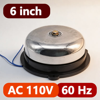 2/3/4/6 Inch Internal Strike Electric Bell AC110/220V DC12/24V High Decibel Loud Sound Alarm Doorbell School Factory Household