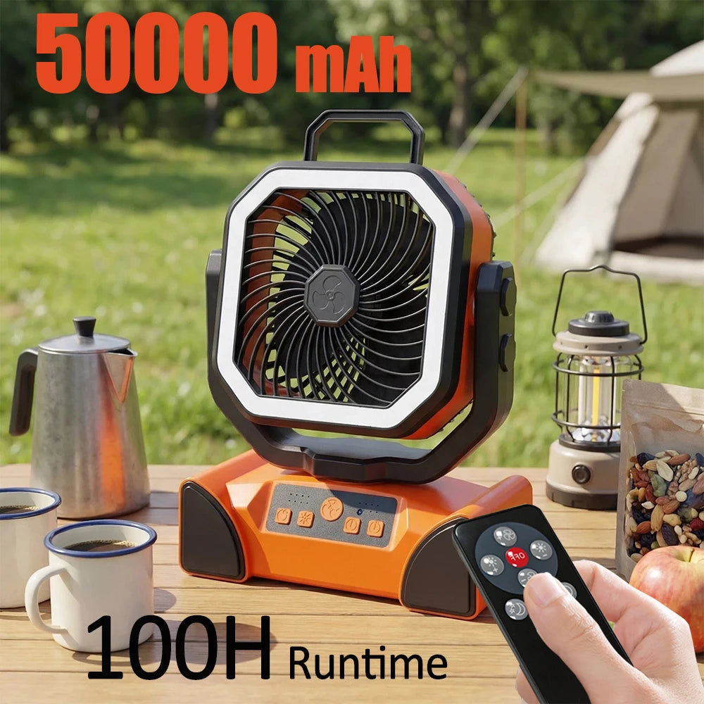 Multifunctional Outdoor Camping Fan 6L Water Tank Spray , Lighting, Hook, Cool Mist Spray, Remote Control, for Hot Summer Nights