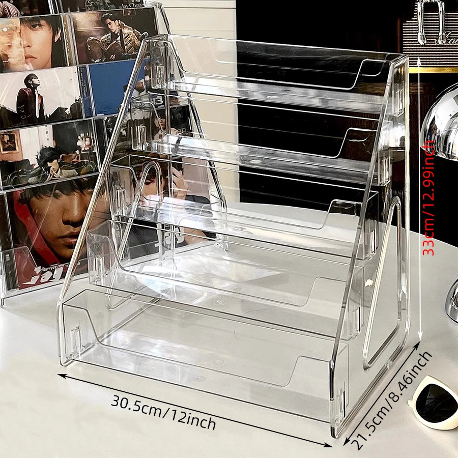 CD rack, album storage box, vinyl record, mini disc collection display rack, CD tape, transparent storage rack