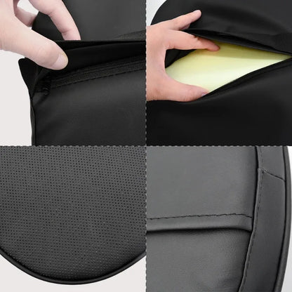 3D Nappa PU Leather Headrest Memory Foam Car Neck Pillow - Travel Pain Relief Support for Car Neck Comfort