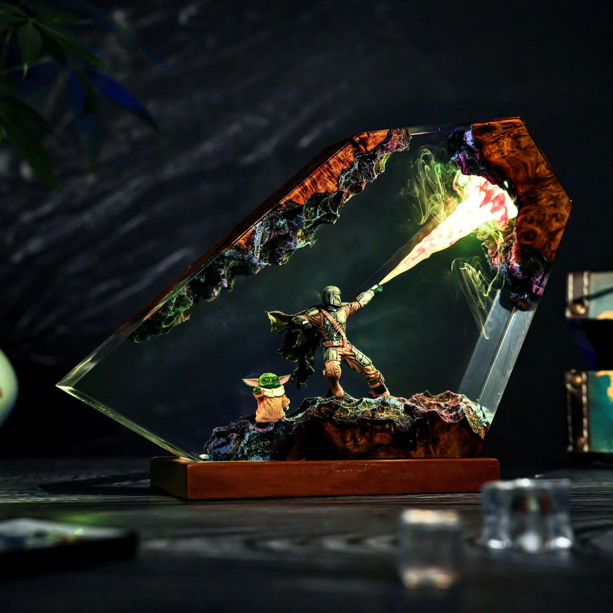 The Mandalorian Resin Art Lamp, Exquisite Craft Home Decor Collectible Figure Ornament