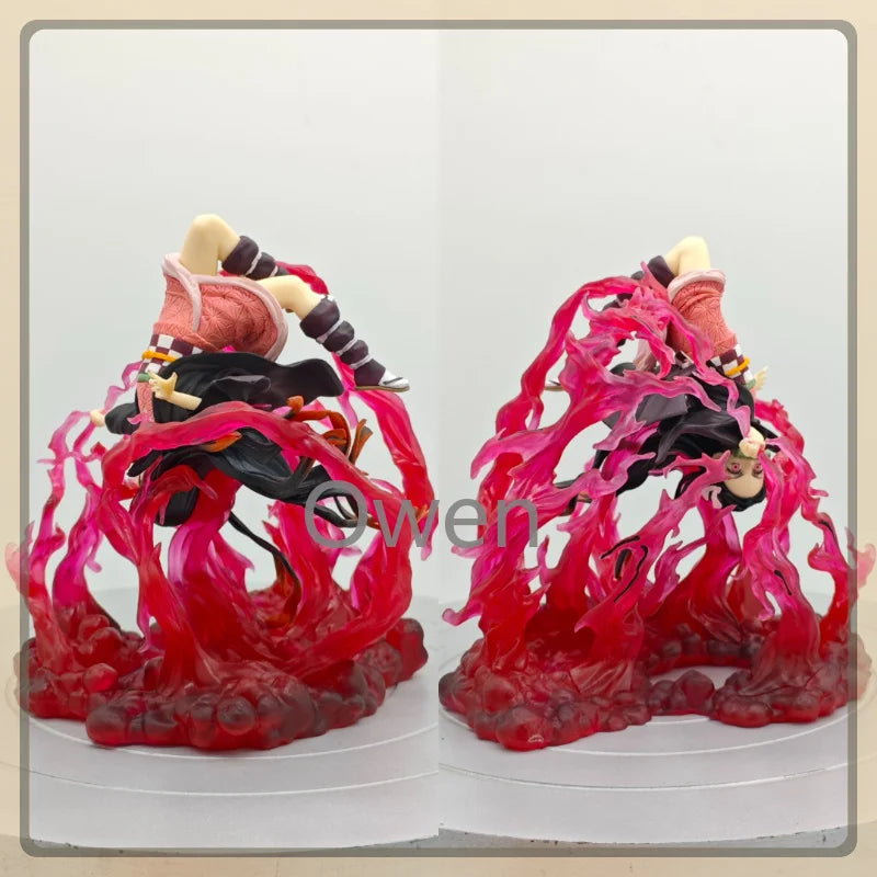 Shinobu Kocho & Nezuko Kamado Demon Slayer Kimetsu No Yaiba Figure PVC Action Statue Fighting Pose Ver Collectible Model Toys