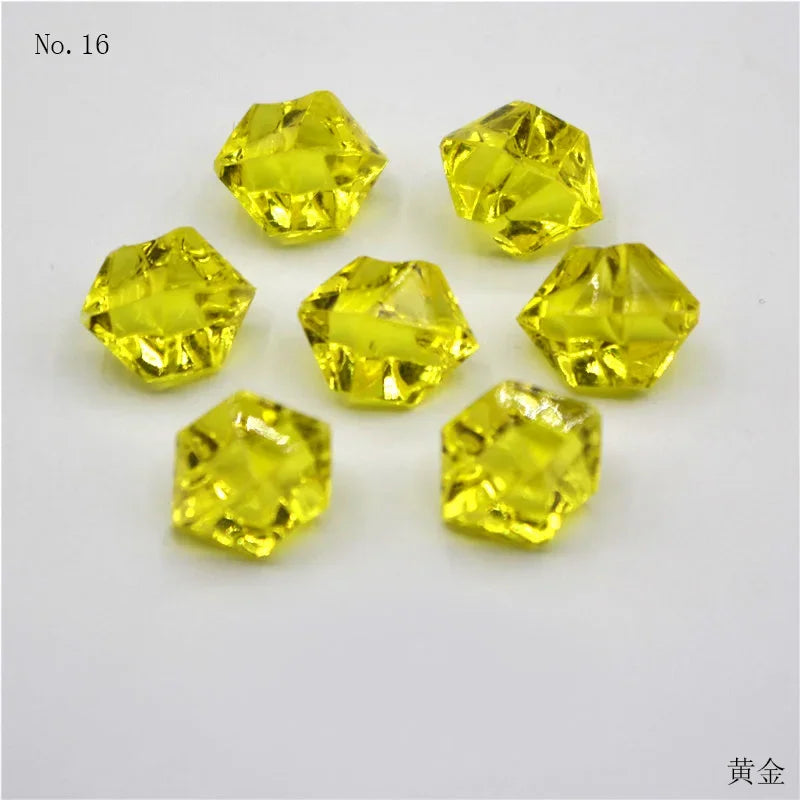 100Pcs 11*14mm Crushed Diamond Ice Crystal Clear Plastic Rocks Fake Diamonds Clear Acrylic Gems  for Decor Photography Prop