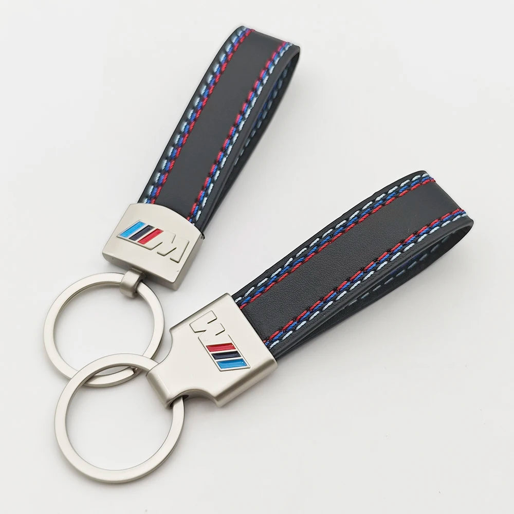 Leather Car Keyring For BMW M Sport E39 E46 E90 E60 E30 E36 E87 E53 F15 F16 F20 F30 X3 X5 X6 Z4 M2 M3 M4 M5 Keychain Accessories
