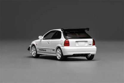 1:64 Civic TYPE R (EK9) j's Racing White Diecast Collector's Vehicle Model Car