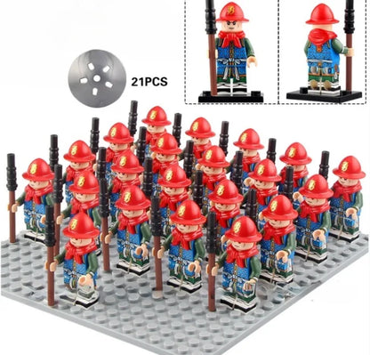 21PCS Medieval Ancient Roman Warrior Series Spartan 300 Warrior Children's Building Block Toys DIY Micro Scene Ornaments