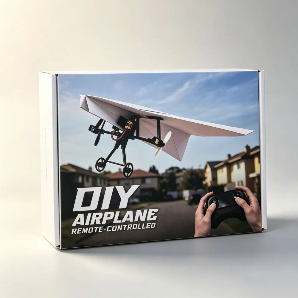 Remote Control Paper Airplane Electric Power Kit Diy Foldable Long Range Stable Flight Ultra Lightweight Plane Outdoor Toy