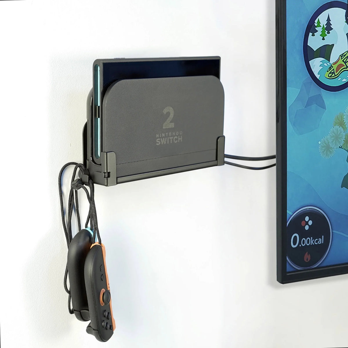 Metal Wall Mount Bracket for  Switch 2 Dock – Space-Saving Left Side TV Mount with Smooth Coated Edges