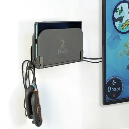 Metal Wall Mount Bracket for  Switch 2 Dock – Space-Saving Left Side TV Mount with Smooth Coated Edges
