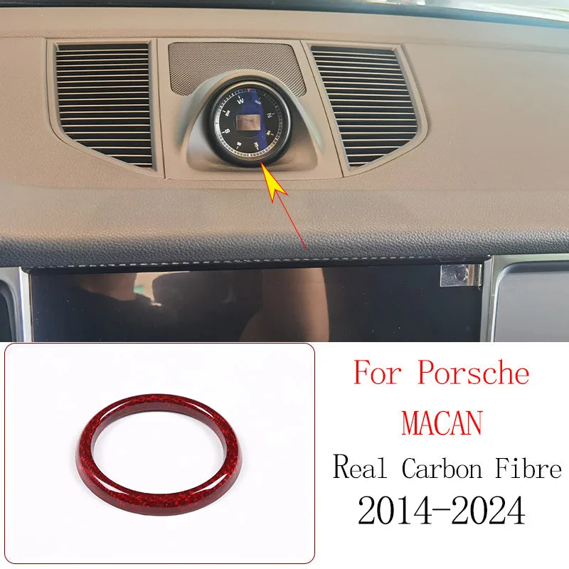 Real Carbon Fiber For Porsche Macan 2014-2020 Inner Door Central Control Gear Panel Cover Door Sill Trim Stickers Accessories