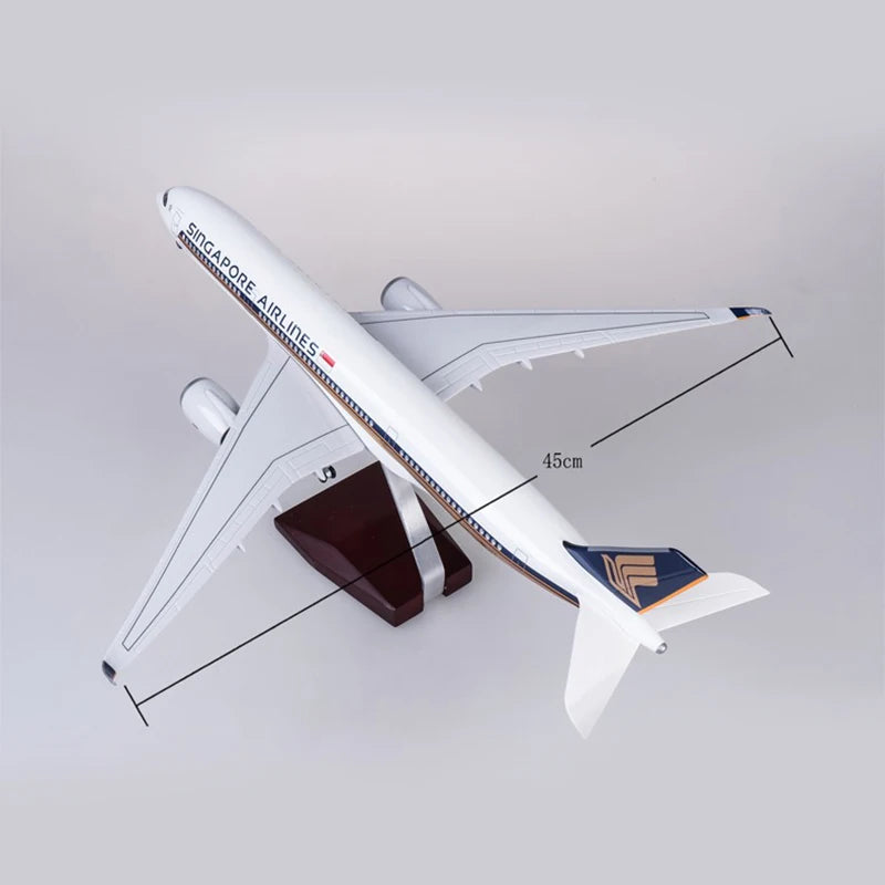 Singapore Airlines 47CM 1:142 Scale Model Aircraft A350 Airbus LED with LED Light(Touch or Sound Control) for Collection or Show