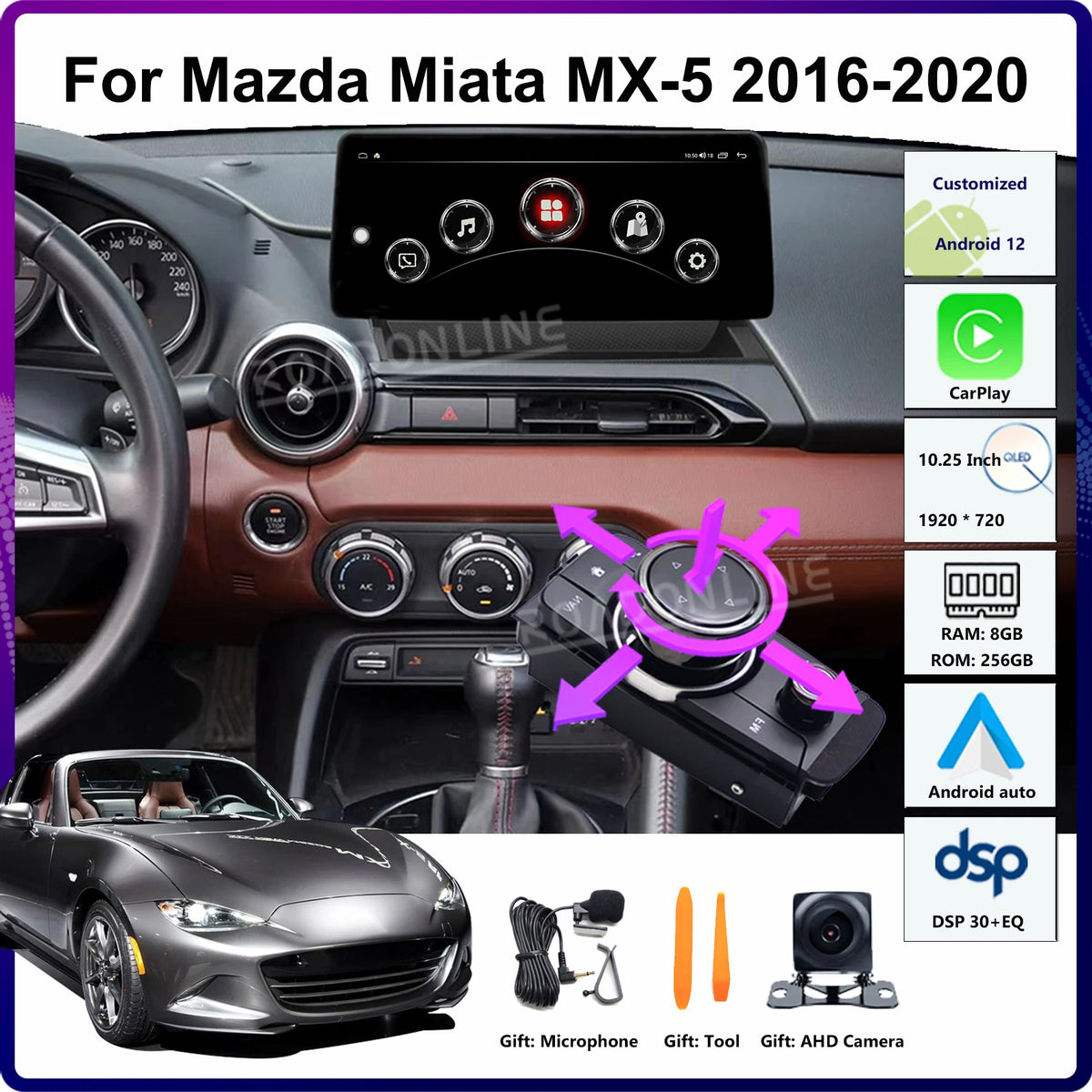 10.25 Multifunction 4-Way Motion Joystick For Mazda Miata MX-5 MX5 ND 2016-2020 Car Multimedia Player GPS Stereo Radio Head Unit