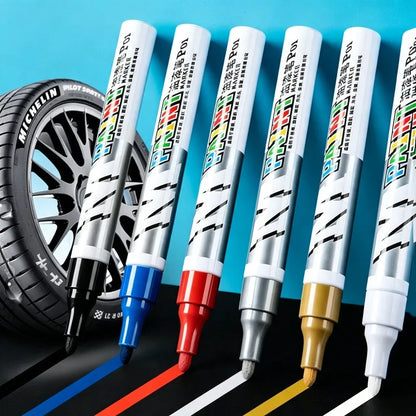 Tire Touch Up Paint Pen Quick Drying Marker Car Tyre Lettering Graffiti Pen For Auto Motorcycle Rubber Wheel Maintenance