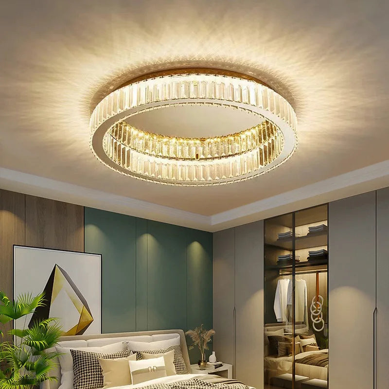 Crystal modern simple circular home ceiling light Italian style light luxury living room study bedroom home decoration lighting