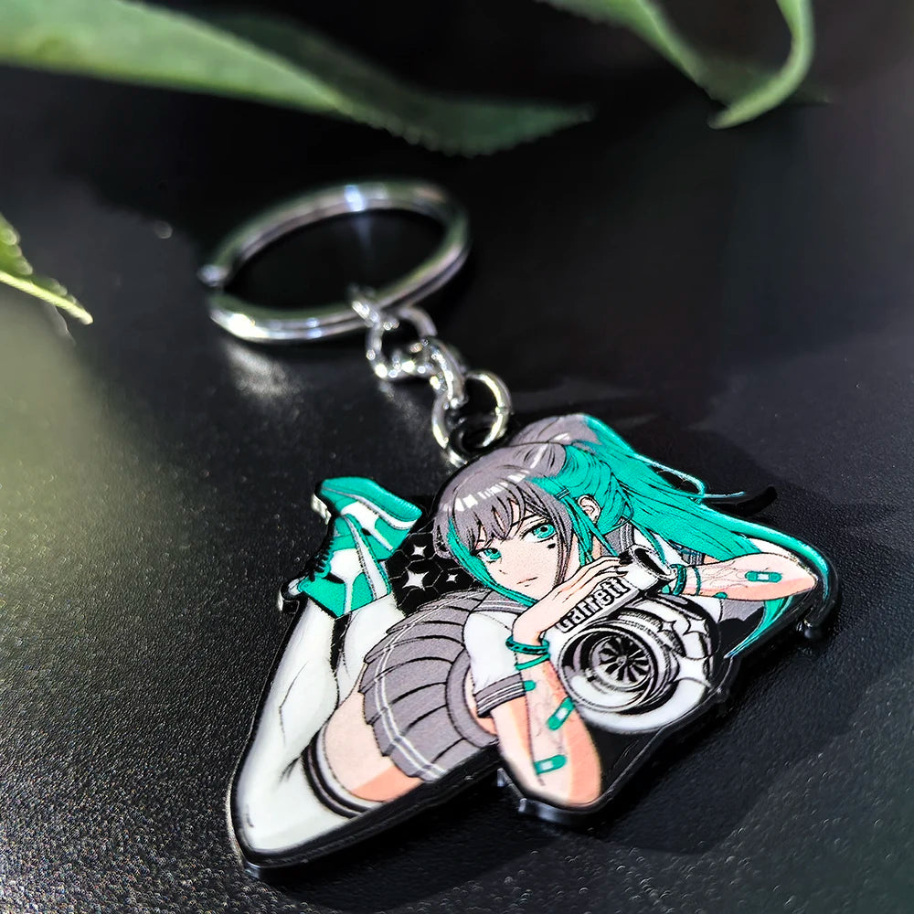 JDM Style Key Chain Sexy Girl 3D Metal Zinc Alloy Keychain Holder Car Motorcycle Key Ring Pendant Wheel Auto Accessories Gift