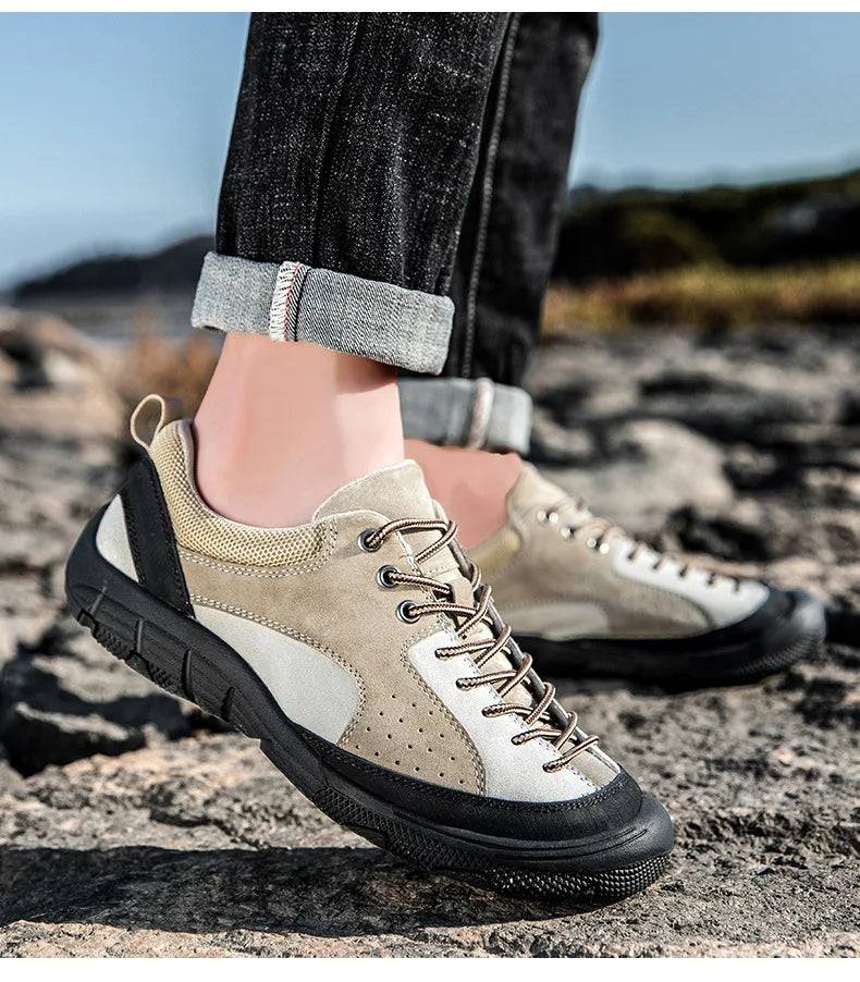 Men Outdoor Hiking Sneakers Climbing Trekking Lace Up Trekking Women Mountain Bike Shoes Flat Sport Cycling Shoes Breathable