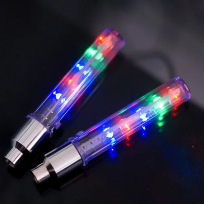 2pcs Bicycle Lights LED Bike Wheel Luminous Fluorescent Tire Valve Light Cap Decor Neon Lamp Flash Cycle Accessories