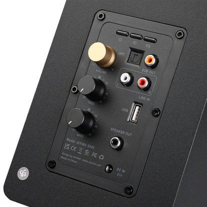 AIYIMA S500 Classic Bookshelf Speaker Bluetooth Wireless 120W Hifi Active Speakers For Home Computer Game Coaxial Optical RCA