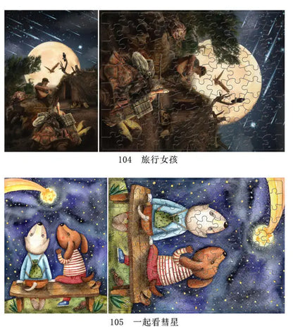 100 Pieces Jigsaw Puzzle Assembling Picture Dog Animals Decompression Puzzles Toy for Adult Children Kids Educational Gifts