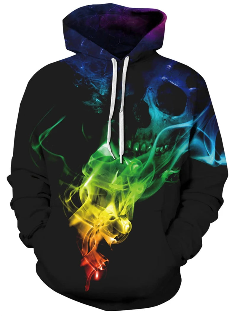 New Printed Unisex Hoodies Novelty Print 3D Patternv Hooded Pullover Sweatshirt With Pocket Hoodie Streetwear Loose Comfortable