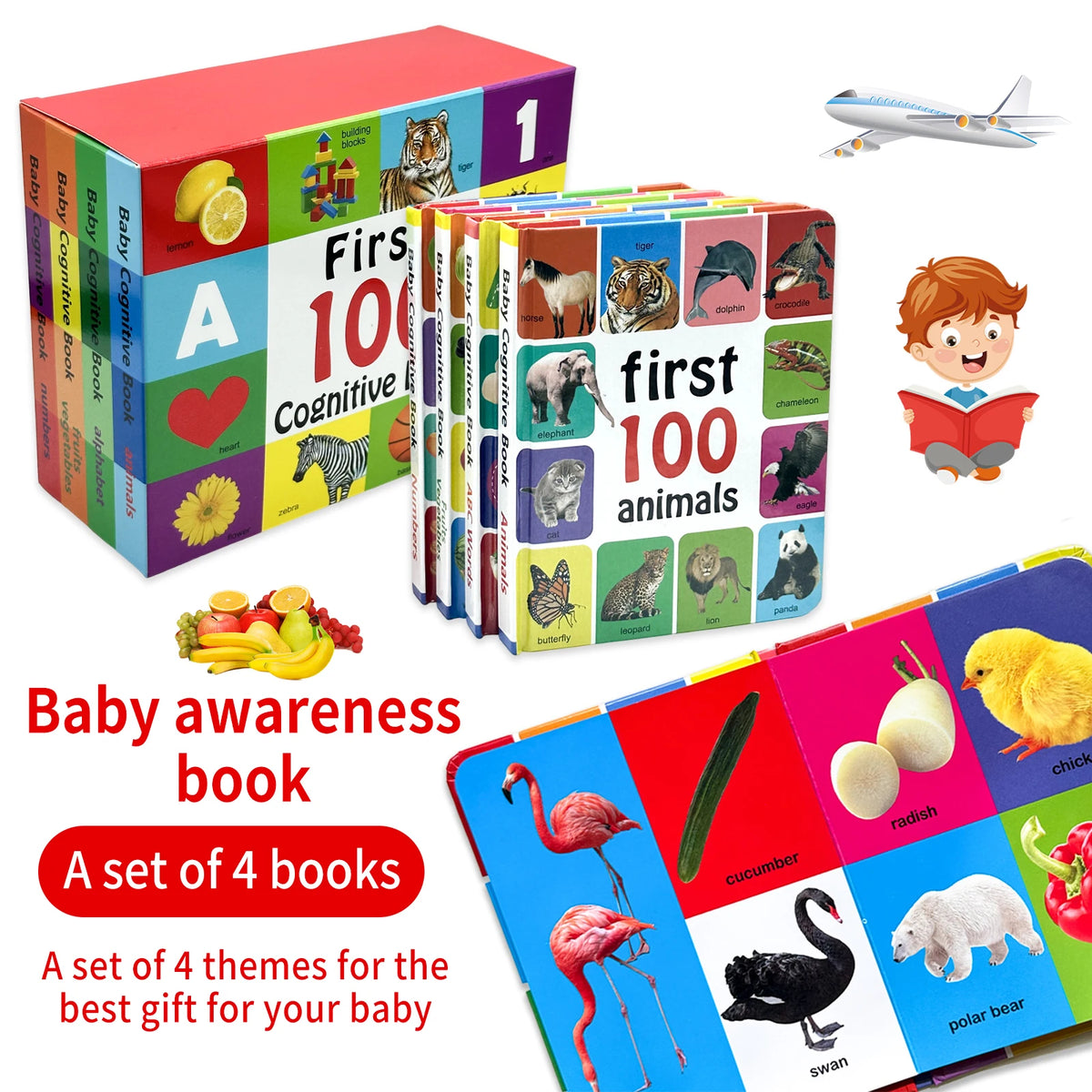 1-100 Fruits Vegetables Book Libros Manga Anime Coloring Books Preschool Learning Improves Children's Identification Skills Gift