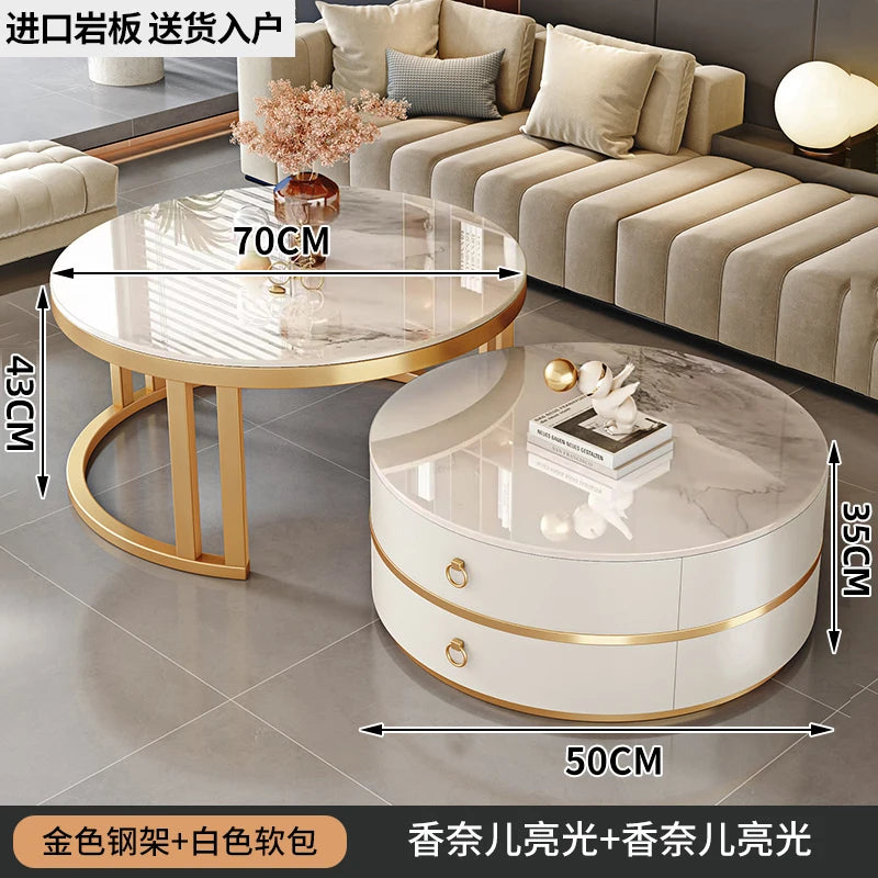 European Elegant Coffee Tables Multifunction Trendy Modern Minimalist Coffee Tables With Drawers Storage Mesa Centro Furniture