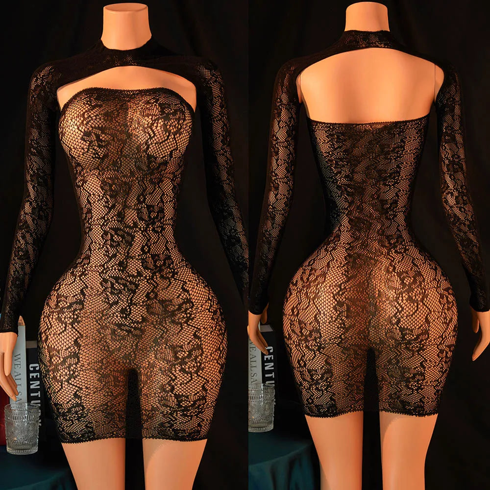 Woman‘s Sexy Lingerie Open Crotch Fishnet Bodystockings Porn Bodysuit Underwear Erotic Outfits