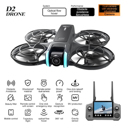 Oneplus Drone 8K Aerial HD Intelligent Avoiding Obstacle with Larger Screen Remote Control Folding Brushless Power GPS D2 Drone
