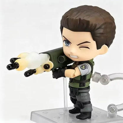 Q Version 681# Chris Redfield Resident Evil Posable Changeable Face Action Figure Exquisite Collectible Model Toy Ornament Gift