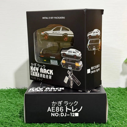 AE86 Alloy Diecast Key Holder with Openable Headlights, Hanging Hook for Home Keys & Small Items, Creative JDM Car Decor Gift