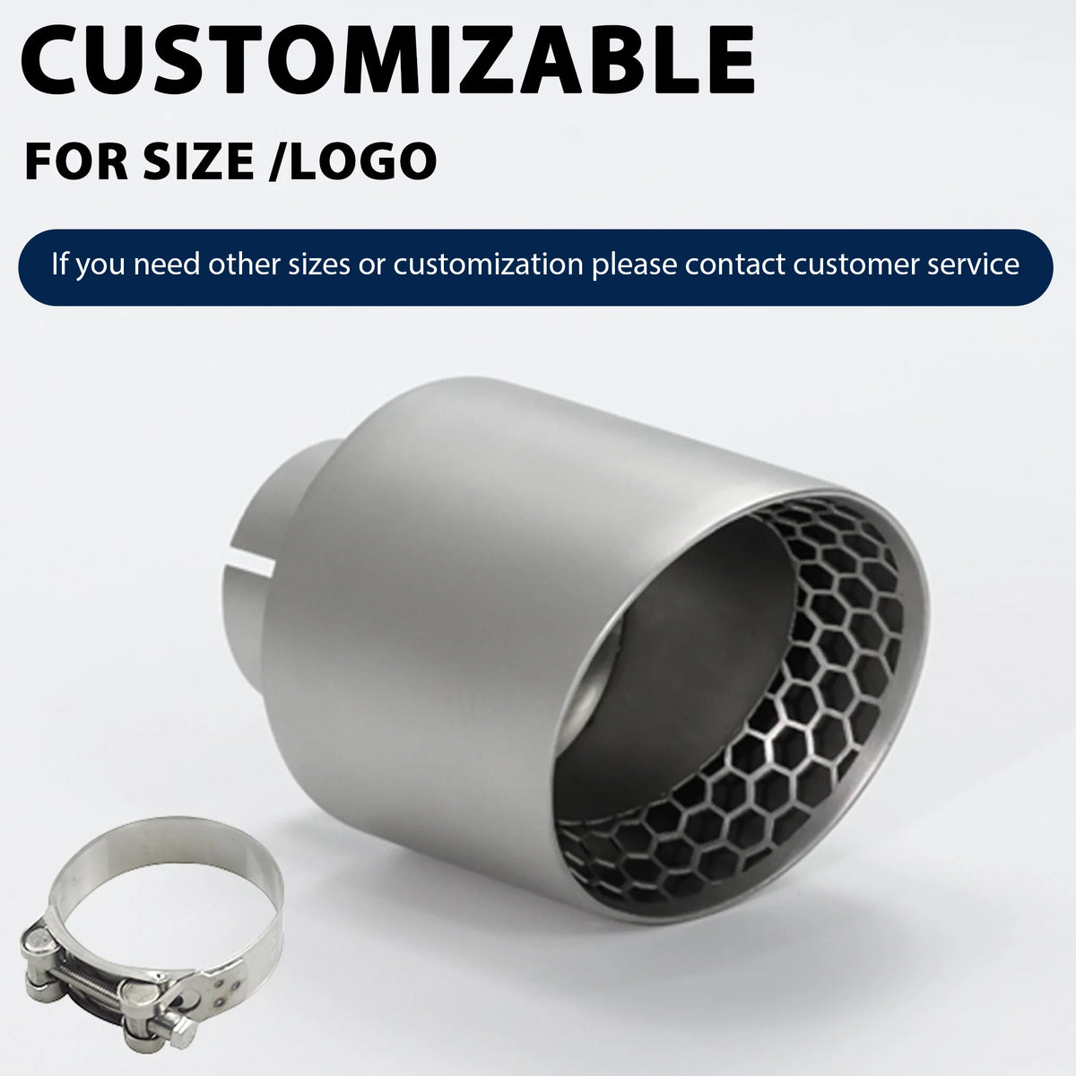 ER 1Pcs Car Accsesories Upgrade Honeycomb Design Single Exhaust Tip Matte 304 Stainless Muffler Universal Tail Tips Modify