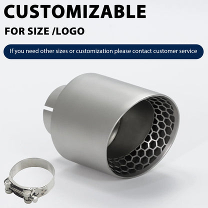 ER 1Pcs Car Accsesories Upgrade Honeycomb Design Single Exhaust Tip Matte 304 Stainless Muffler Universal Tail Tips Modify