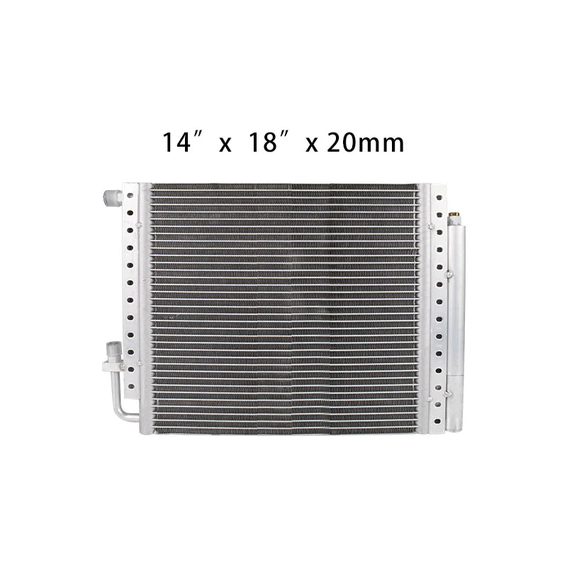 Universal Radiator Aluminum Condenser Parallel Flow Take Drier 14''x18''x20mm / 14''x23''x20mm for Heavy duty Truck Excavator AC
