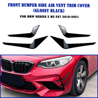 Front Bumper Side Air Vent Trims Car Intake Frame Cover Spoiler Canards Splitter For BMW 2 Series M2 F87 2016-2021 Coupe 2 Door