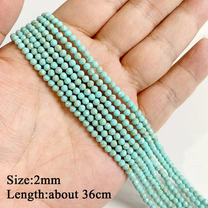 Blue Turquoise Stone Bead Irregular Round Oval Square Heart Loose Spacer DIY Beads Fit Jewelry Making Bracelet Necklace Handmade