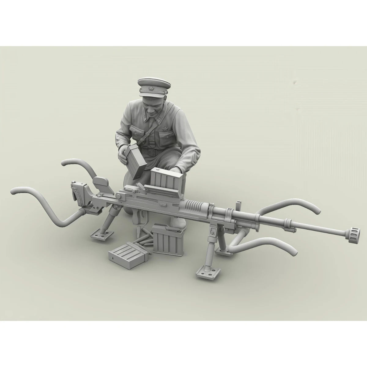 1/35scale resin unpainted model kit, featuring a Red Army major holding a captured tank rifle, unassembled and unpainted GKBK574