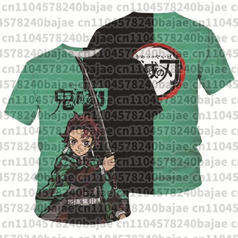 Demon Slayer Kimetsu no Yaiba Tanjiro 3D Quick Dry T-Shirt Adult Kids Sports Casual Anime Merch Summer outdoor streetwear