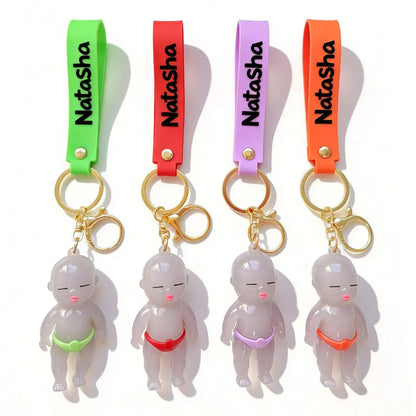 Internet-famous Natasha Black Doll Keychain, UV Color Changing Mini Pendant, Stress Relief Funny Novelty Gift, Multiple Colors A