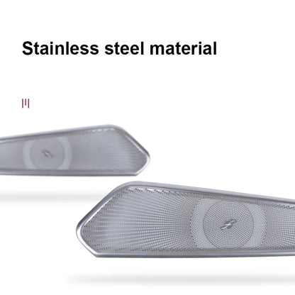 Fit For Porsche Macan 2014-2023 Car Center Control Speaker Audio Sound Loudspeaker Decoration Panel Cover Trim Silver Interior ﻿
