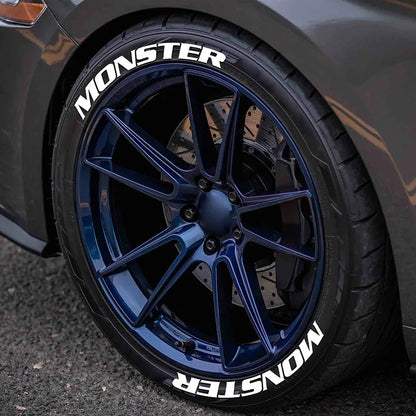 8pcs/lot MONSTER Car Tire Decals 3D PVC Joined Stickers Tire Decor Stickers Car Tuning Tire Decoration Decals Tyre Label Sticker