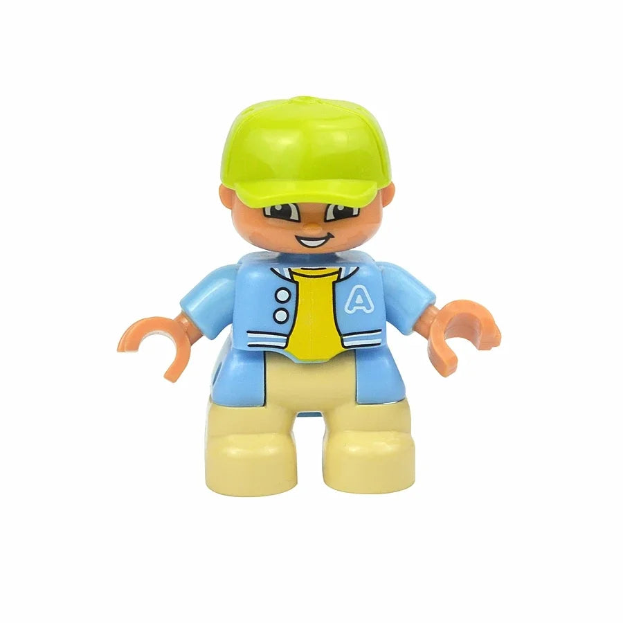 Figures Dolls Big Size Building Blocks Family Action Workers Doctor Police Farmer Compatible Large Bricks Duploes Kid Toys