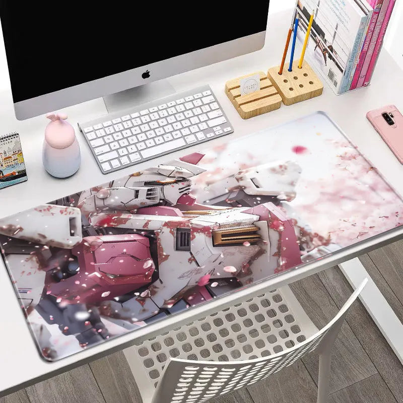 New Cartoon Anime Gundam Leather Mouse Pad Extra Large Anime Game Anti-Slip Mouse Pad Office Dormitory Computer Pad HD Desk Mat