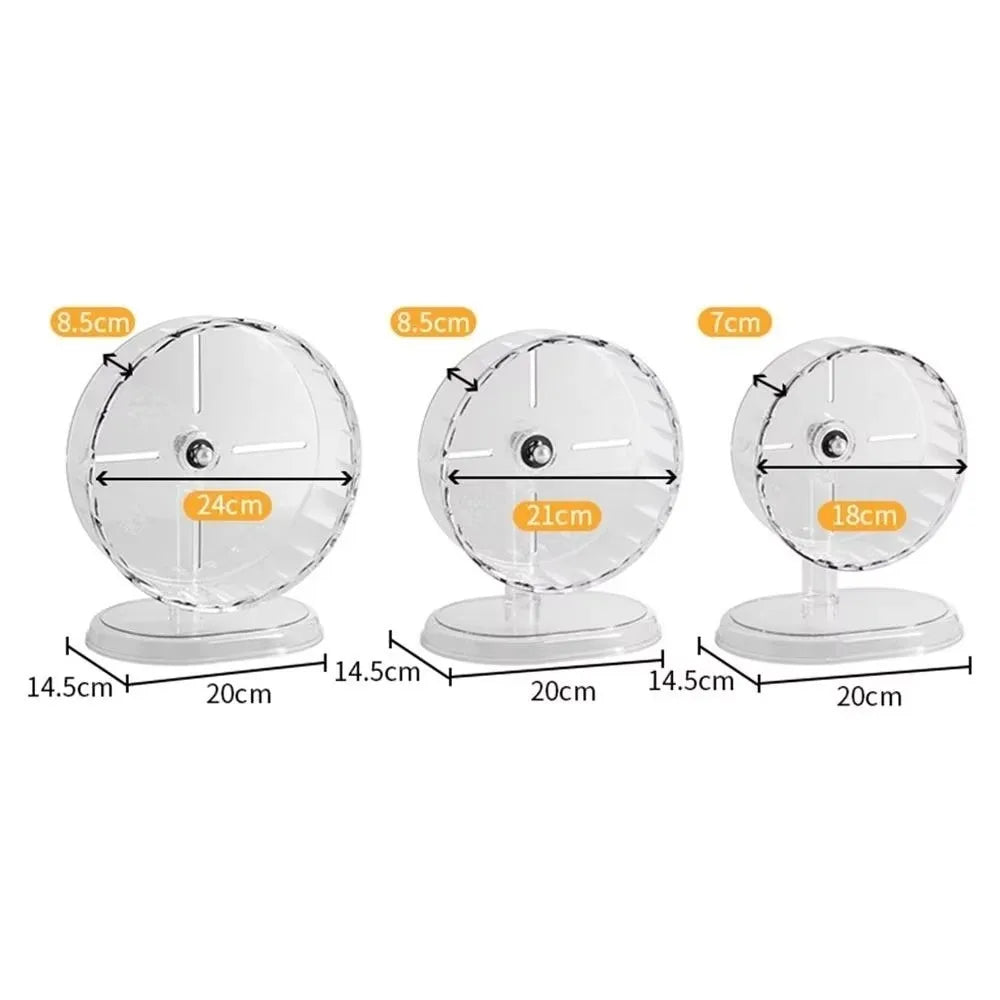 1pc Silent Hamster Running Wheel Easy To Disassemble Transparent Running Exercise Toy Widened Pet Exercise Wheel