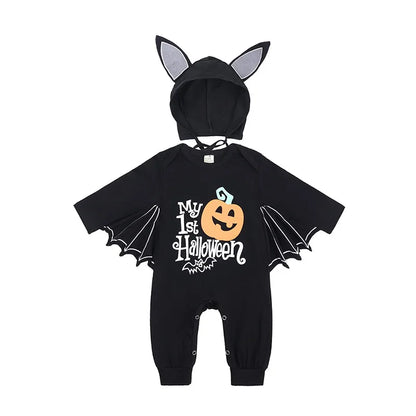 Baby Girls Boys Children Jumpsuit Halloween Pumpkin Costume Toddler Sleeveless Jumpsuit Newborn Autumn Winter Clothes