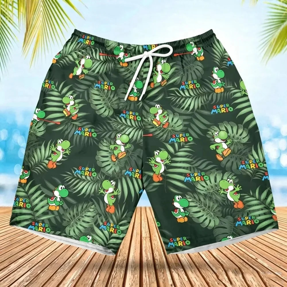 2026 Summer Men's Women's Quick-Drying Beach Shorts Luigi Yoshi Printed Shorts for Beach Swimming Pools Gyms and Outdoor Sport