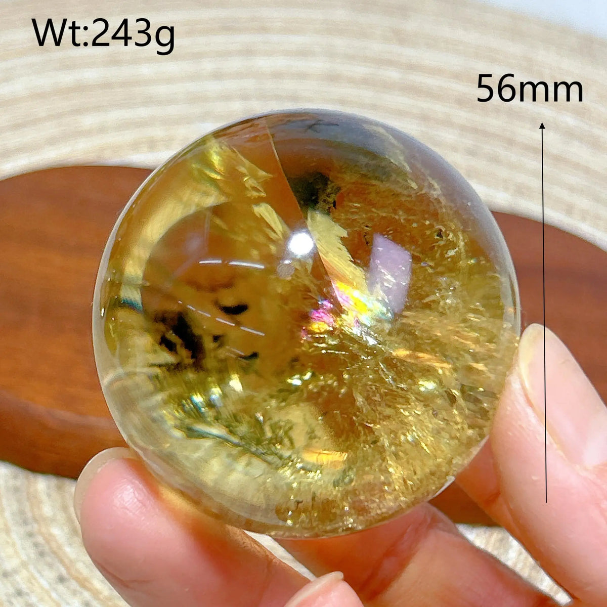 Healing Natural Crystal Brazil Smokey Citrine Quartz Sphere Rainbow Polished Ball High Quality Precious Home Decoration Gift