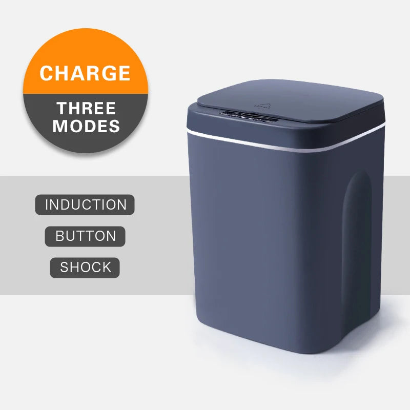 12L/14L/16L USB Charging Smart Trash Can Automatic Sensor Dustbin Intelligent Sensor Rechargeable Electric Waste Bin Rubbish Can
