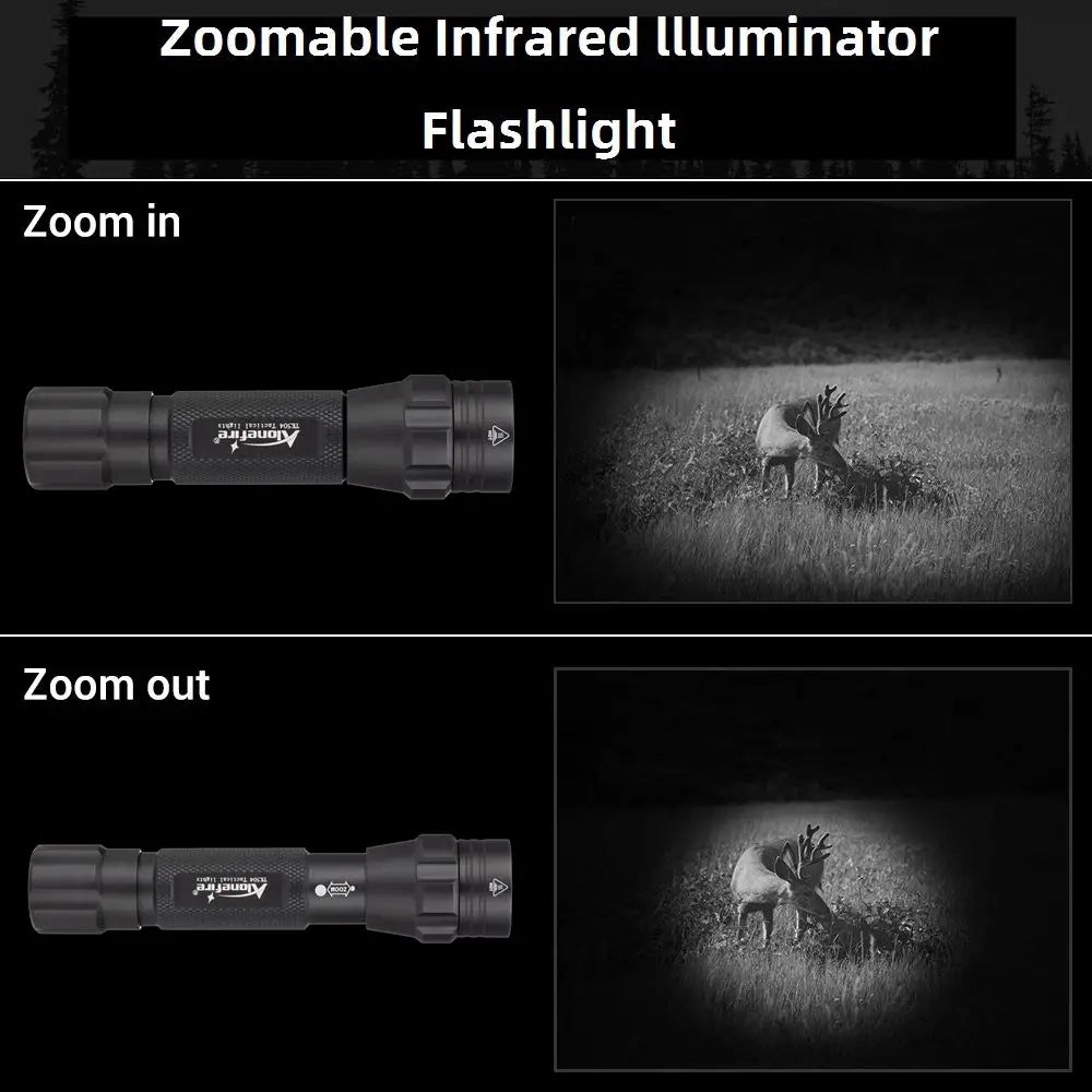 IR850nm&940nm Latest Infrared LED Zoom High Bright Night Vision Infrared Fill Light Tactical Hunting Zoom Flashlight IR Lighting