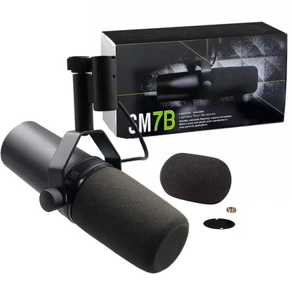 SM7B Style Dynamic Microphone XLR Broadcast Mic for Podcast Streaming Voice Over Studio Recording Home Studio Live Performance