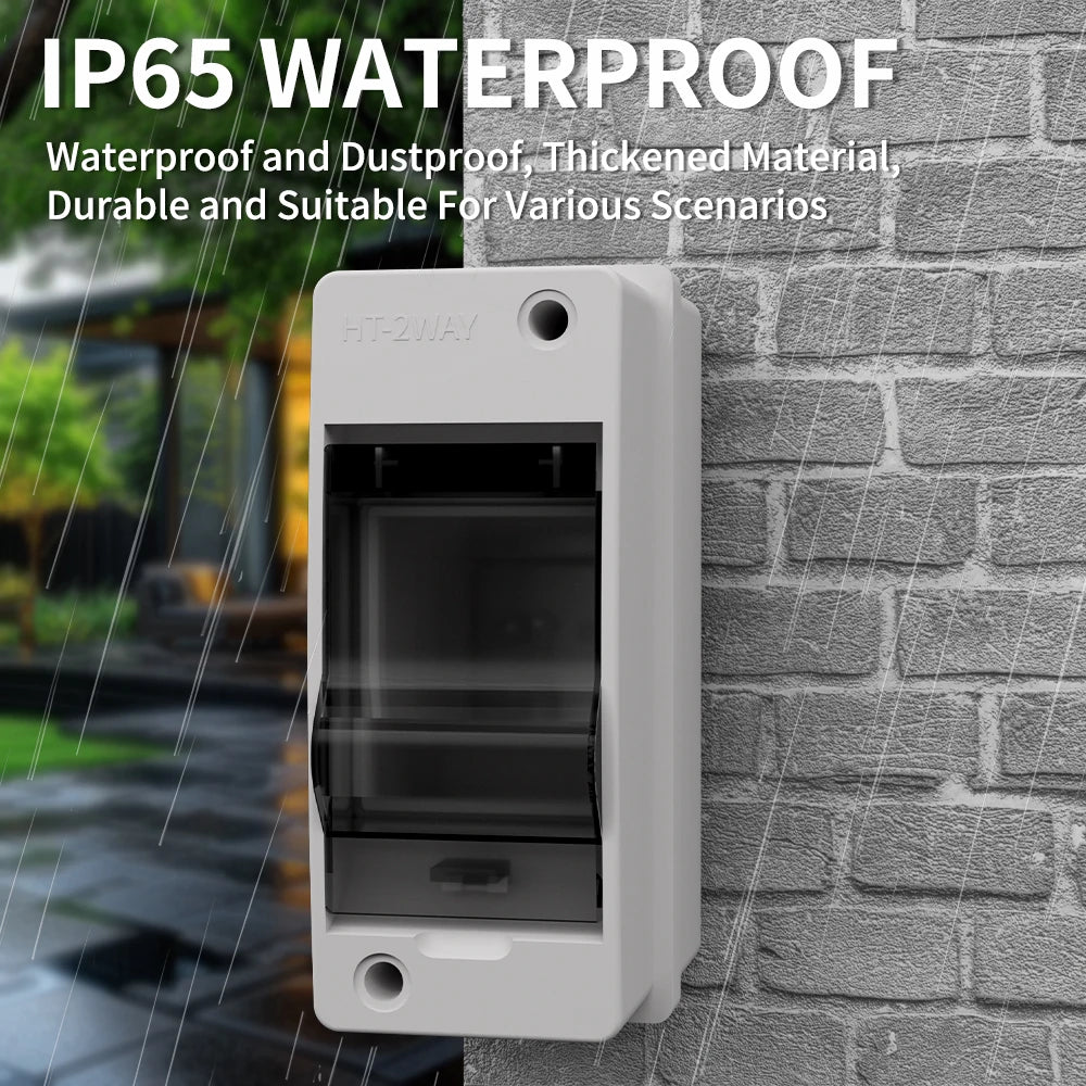 Distribution Box HT Series Junction Box 2/3 Way PC Plastic Outdoor Electrical IP65 Waterproof Fuse Boxes with Terminal DIN Rail
